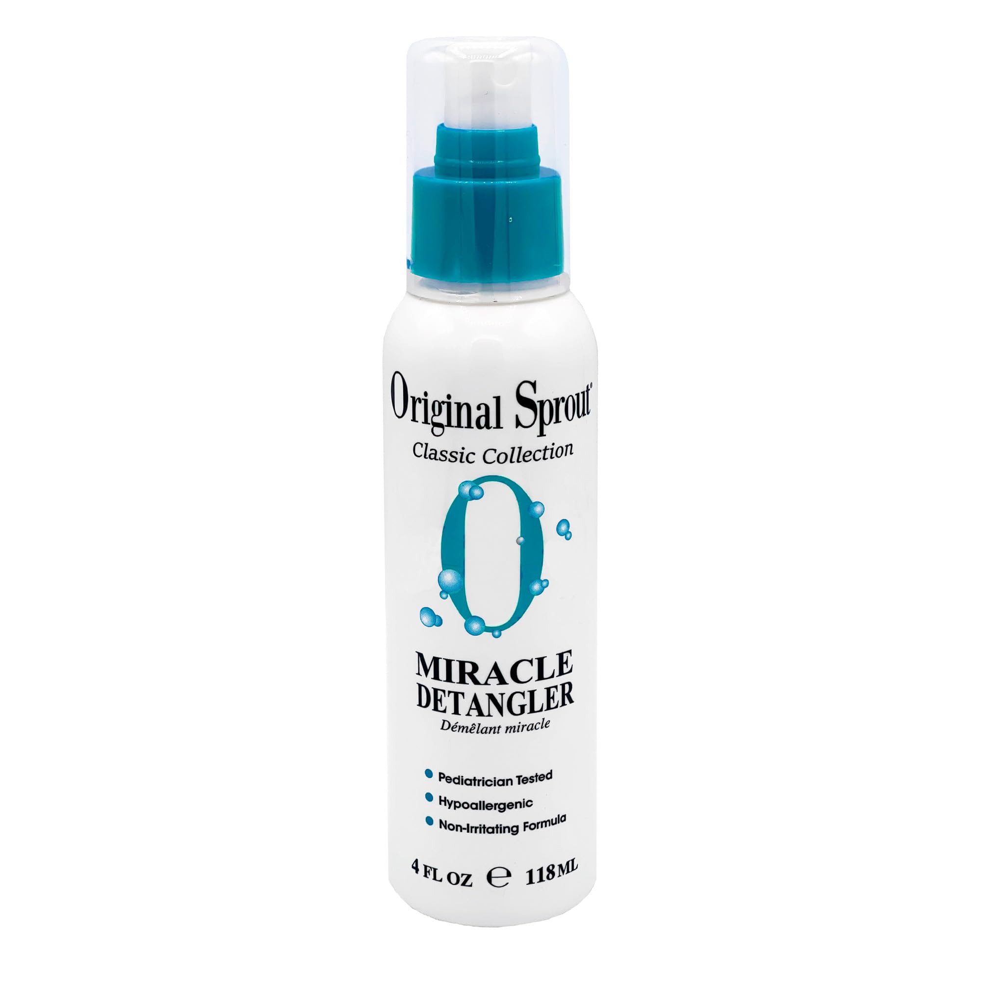 Original Sprout Miracle Detangler bottle front demonstrates easy detangling for all hair types.