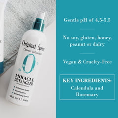 Original Sprout Miracle Detangler applied to damp hair for smooth, tangle-free brushing.