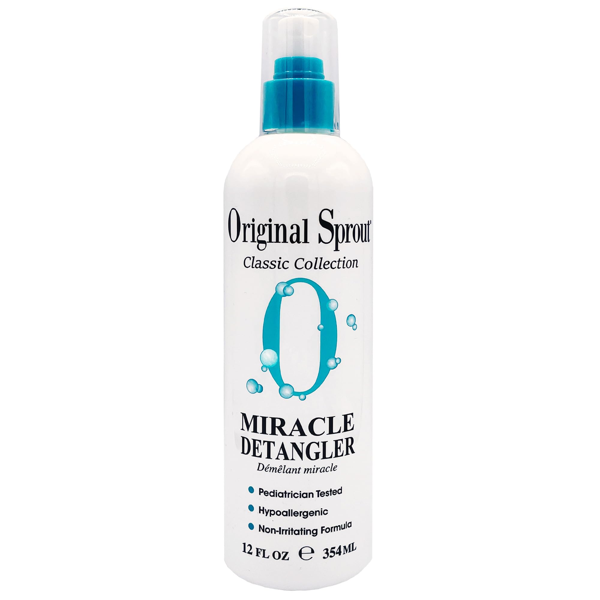 Original Sprout Miracle Detangler Spray bottle showing lightweight formula for easy brushing