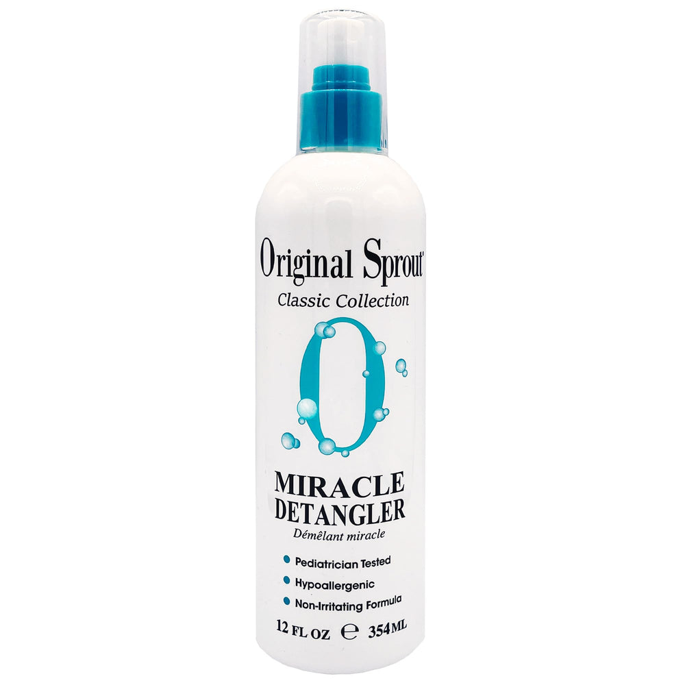 Original Sprout Miracle Detangler Spray bottle showing lightweight formula for easy brushing