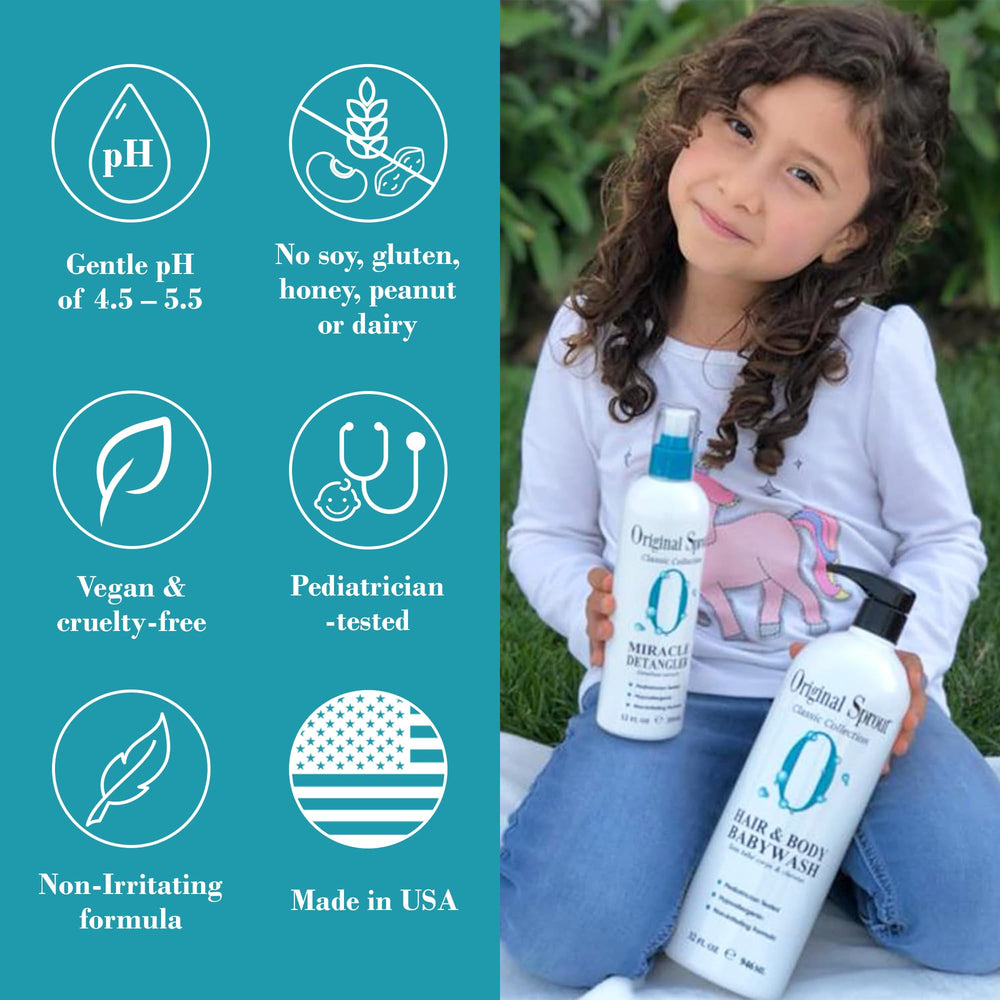 Original Sprout Miracle Detangler Spray on kid hair easing tangles