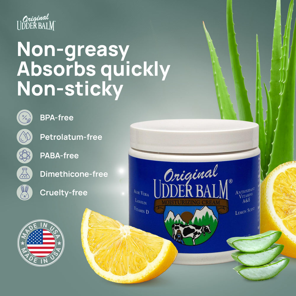 Original Udder Balm texture closeup showing thick, non-greasy consistency