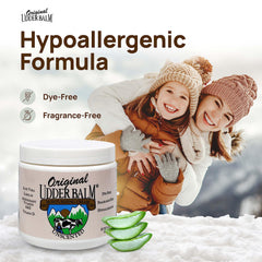 Original Udder Balm Unscented Jar on feet — restores softness for cracked heels.