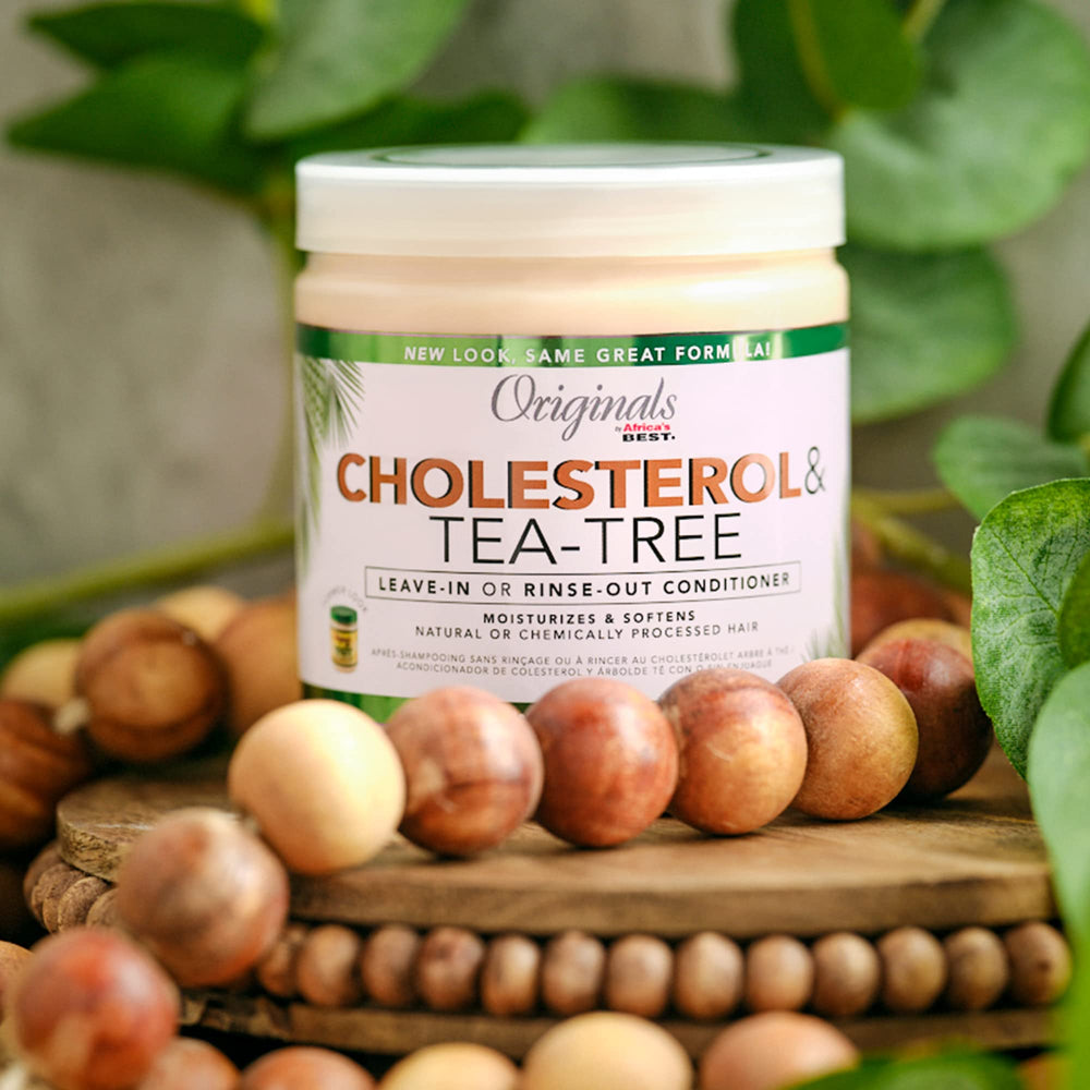 Originals by Africa's Best Colesterol con Aceite de Árbol de Té, cuidado nutritivo para cuero cabelludo fresco.
