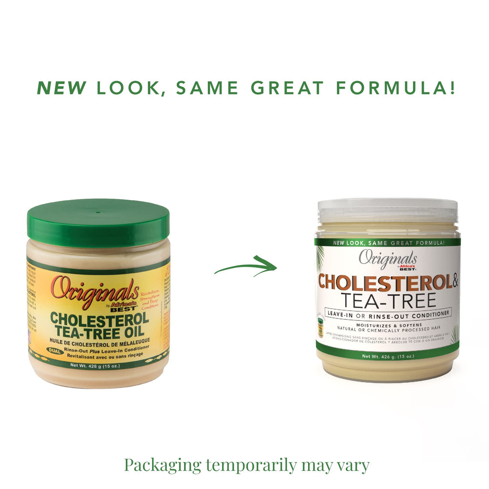 Originals by Africa's Best Colesterol con Aceite de Árbol de Té, fórmula dos-en-uno para cabello suave.