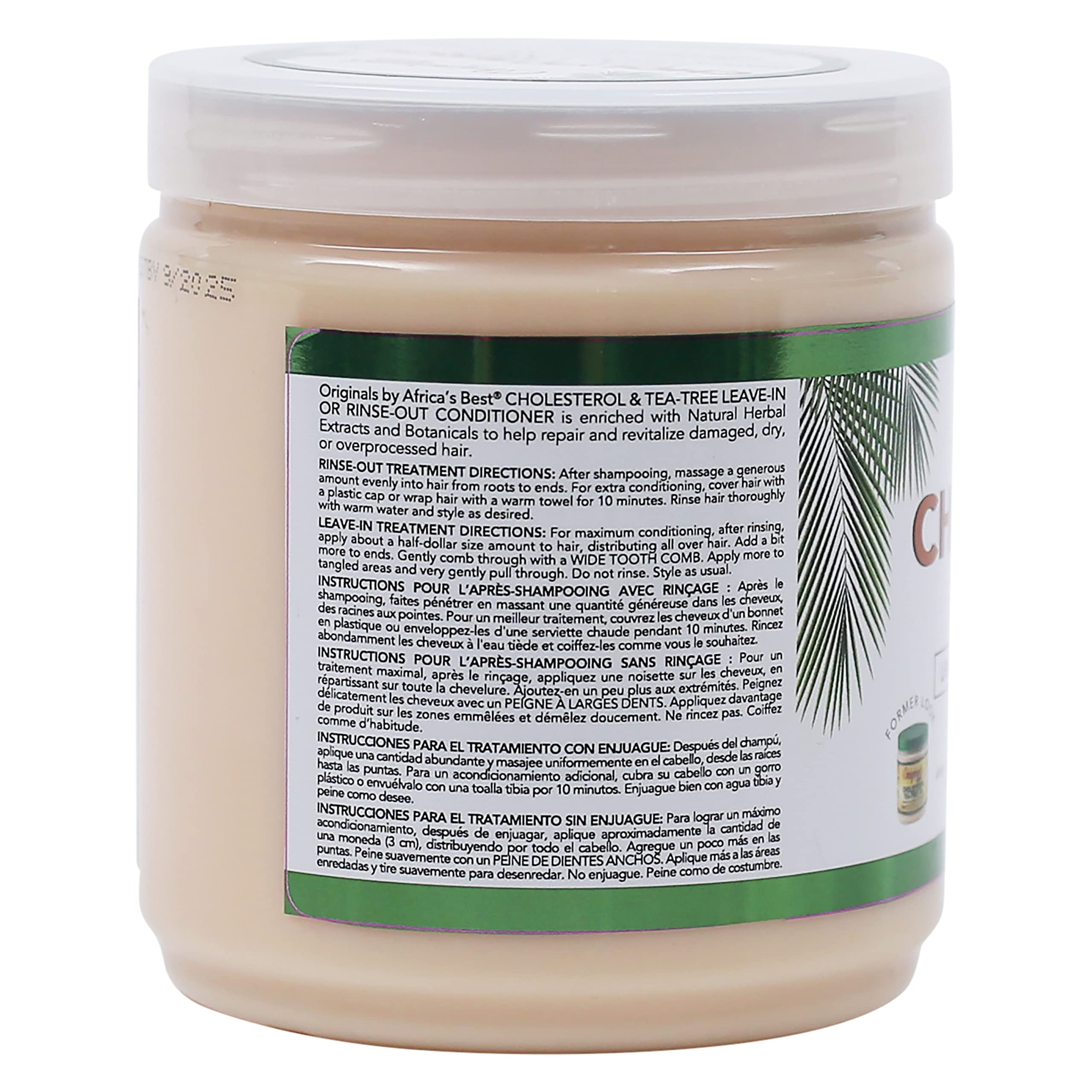 Originals by Africa's Best Colesterol con Aceite de Árbol de Té, uso profesional en casa y salón.