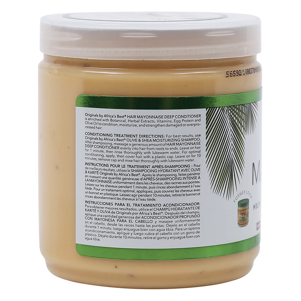 Originals by Africa's Best hair mayonnaise bottle close-up showing creamy texture for weeknight styling prep.