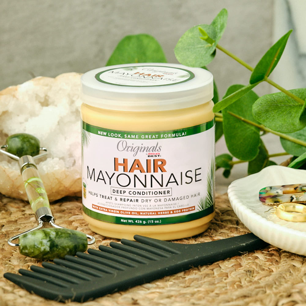 Originals by Africa's Best hair mayonnaise with herbal extracts and egg protein nourishes hair.