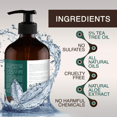 ORISO Tea Tree Oil Body Wash lather demonstrates minty refreshing cleanse.