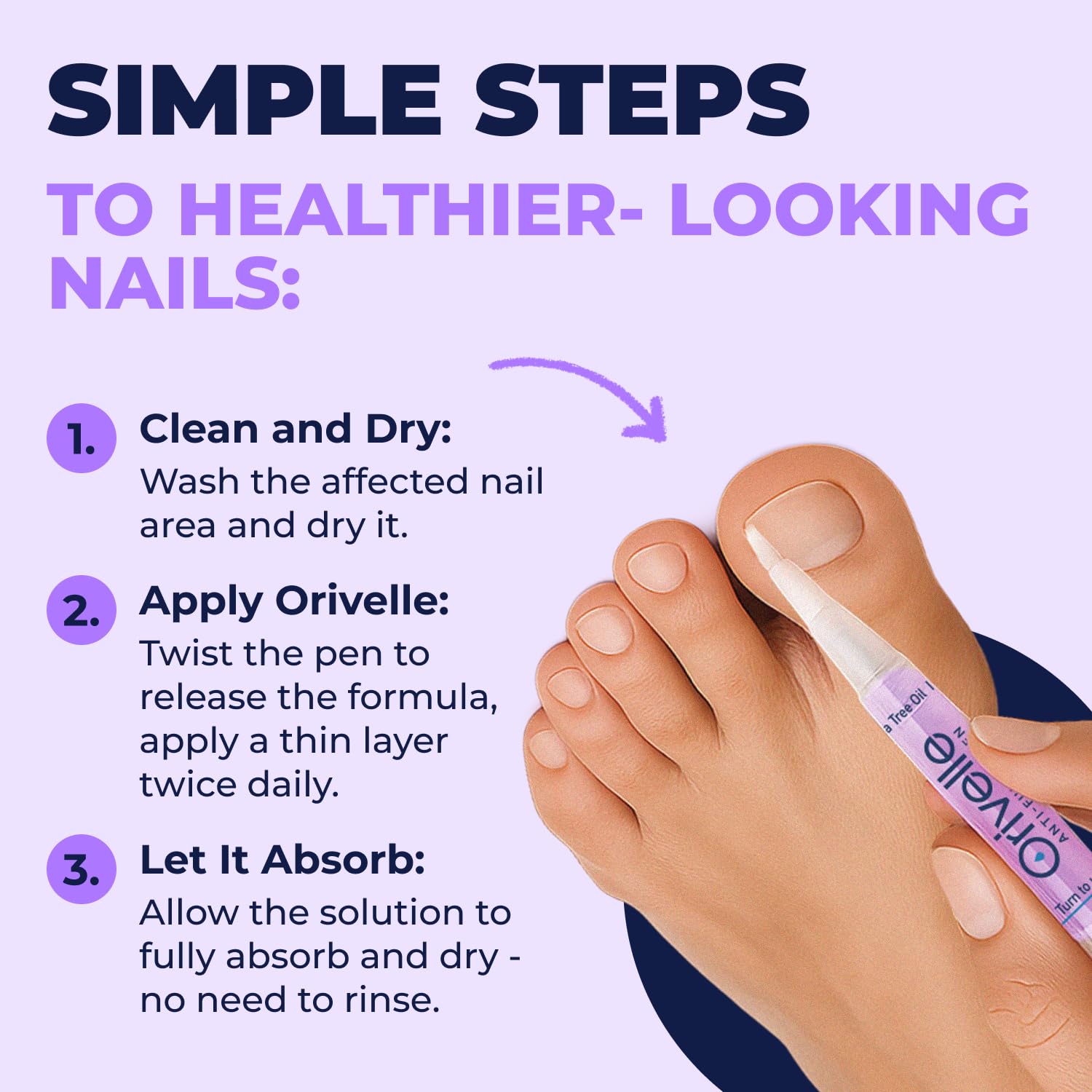 Orivelle Nail Fungus Pen narrow-tip delivery supports daily nail care.