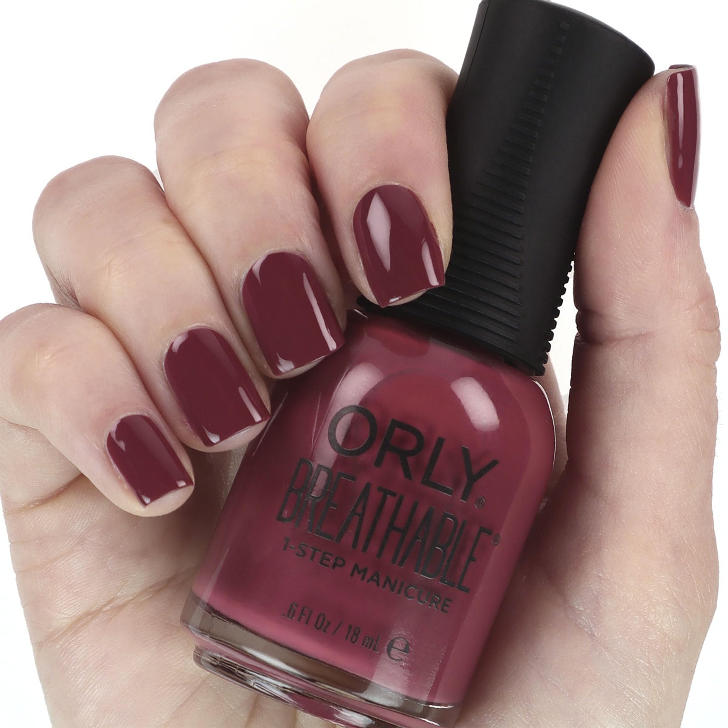 Orly Breathable Loose Threads espresso-tweed bottle for rich color and breathable feel.