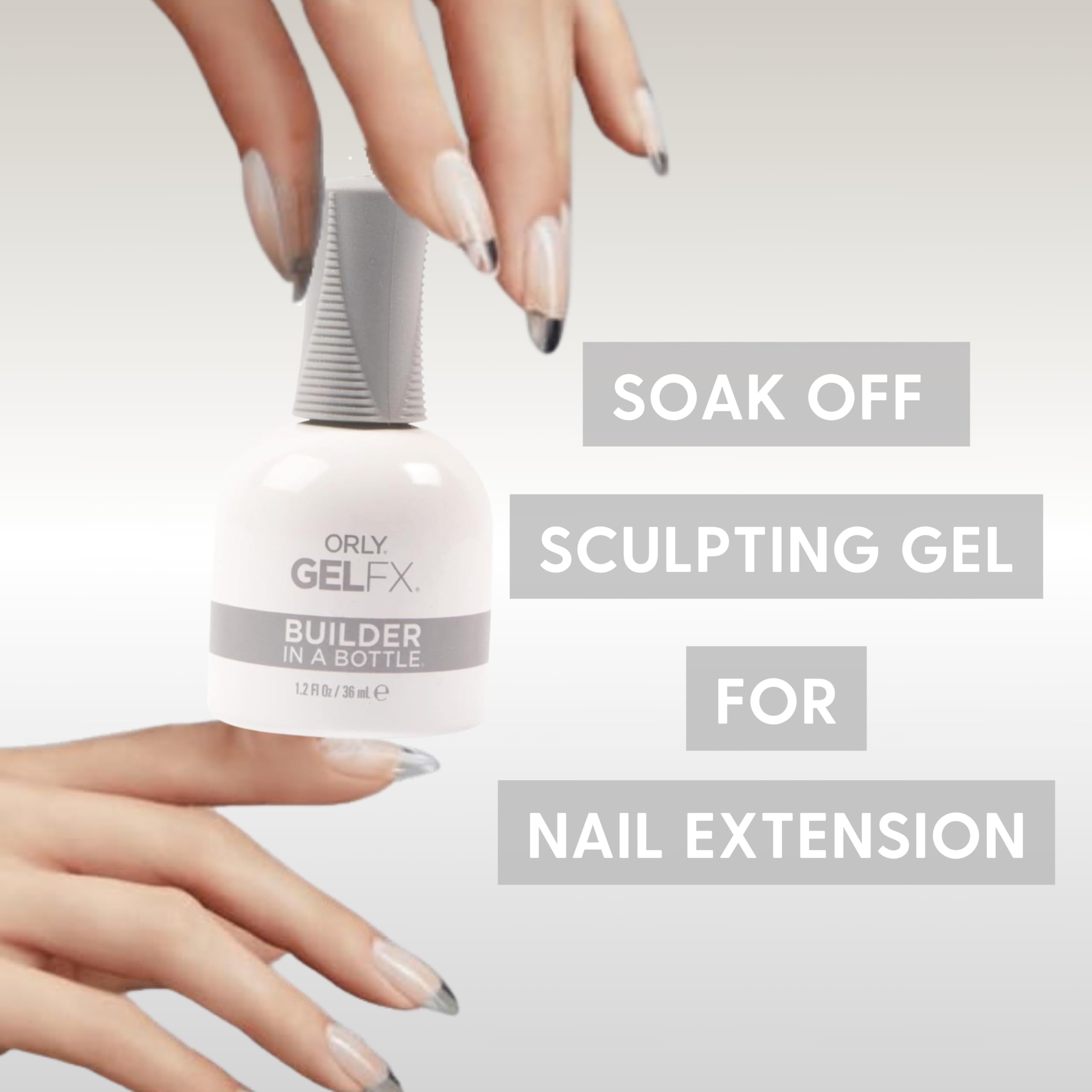 Orly Builder In A Bottle cured under LED lamp for long-lasting, durable finish.