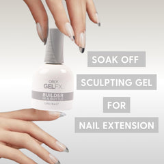 Orly Builder In A Bottle cured under LED lamp for long-lasting, durable finish.