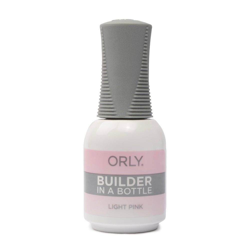 Orly GELFX Builder in a Bottle light-pink swatch showing self-leveling for smooth extensions.