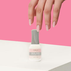 Orly GELFX Builder self-leveling nails demonstrating natural-looking extension sculpting.