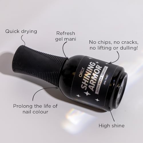 Orly Shining Armor brush applying top coat for quick-dry shine