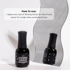 Orly Shining Armor being applied on nails for smooth, high-gloss finish