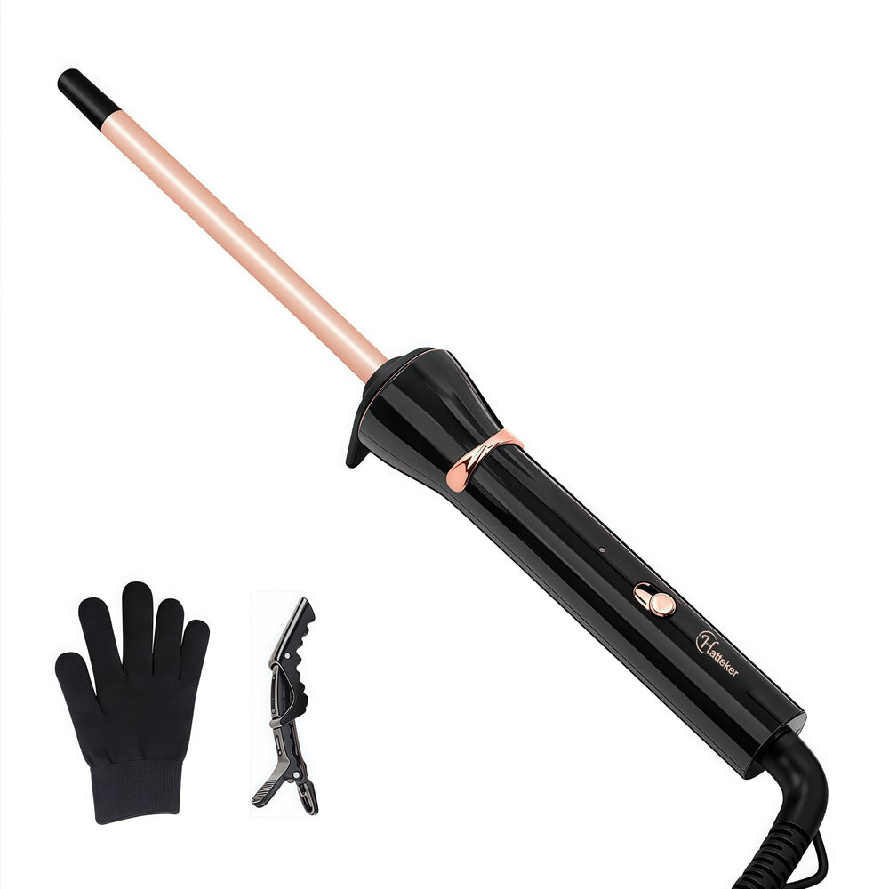 Ornanfull 3/8-inch curling iron barrel close-up for tight spiral curls.