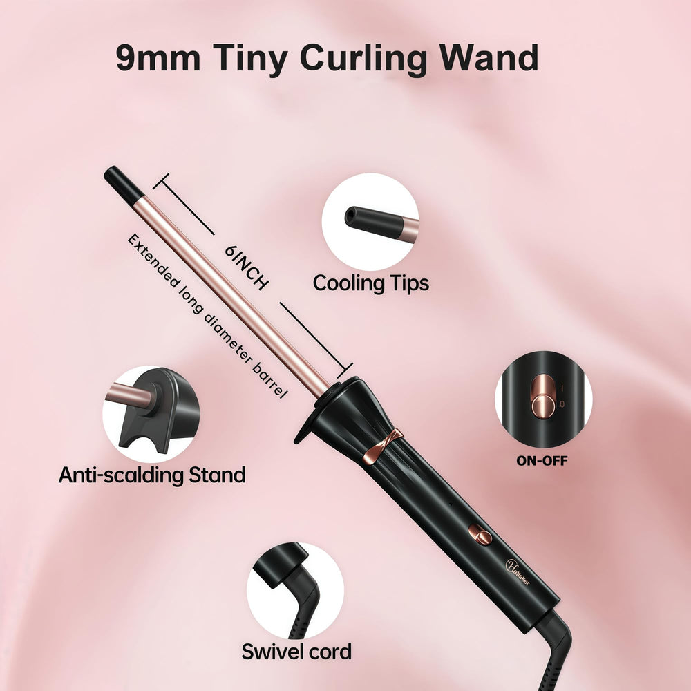 Ornanfull tourmaline ceramic barrel close-up promotes smoother curls.