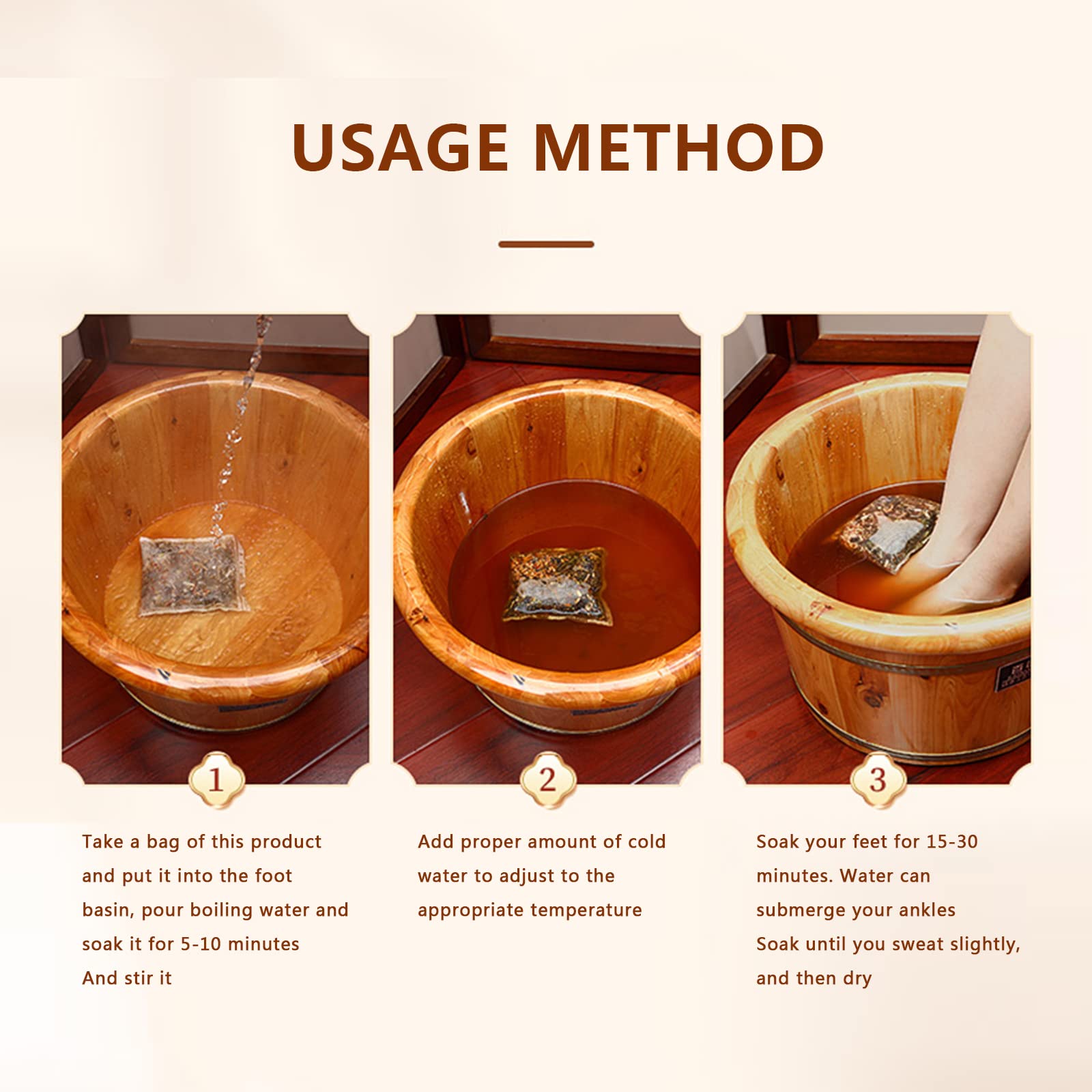 Orretter foot soak bath in progress with warm water and steam.