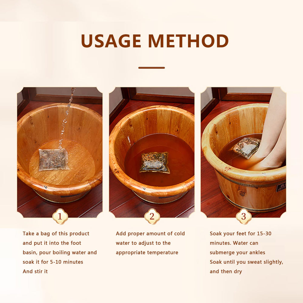 Orretter foot soak bath in progress with warm water and steam.