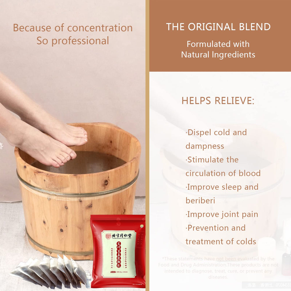 Orretter ginger herbal foot soak bag closeup ready for use.