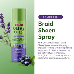ORS Braidzone spray being misted for braids, showcasing easy application
