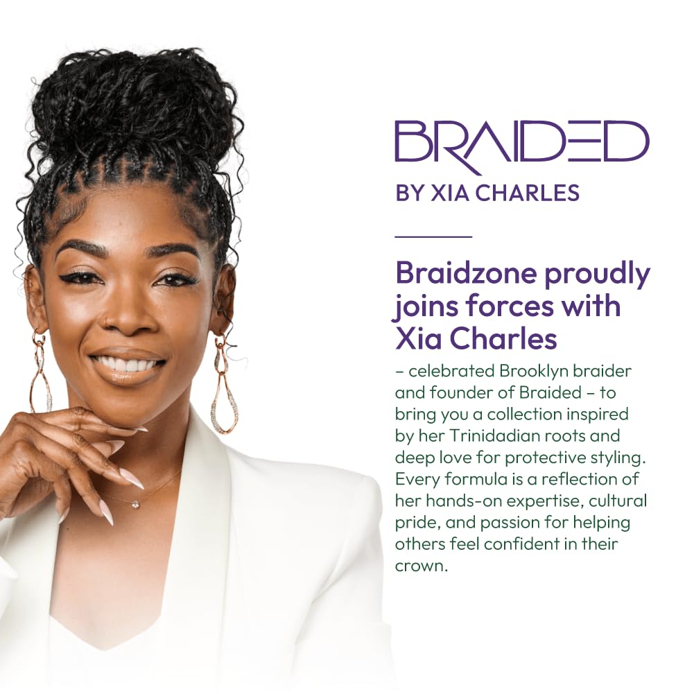 ORS Braidzone spray on shiny braids highlighting natural luster