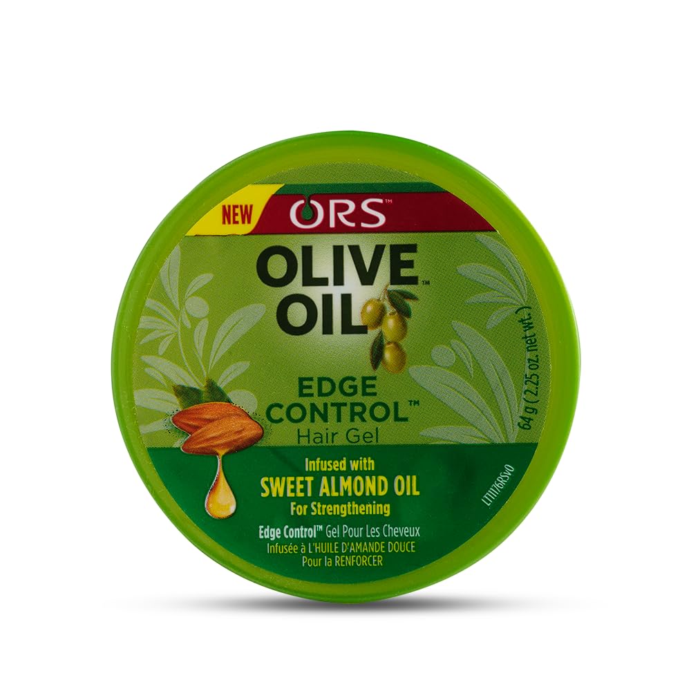 ORS edge-control hair gel tube close-up showcasing long-lasting hold.