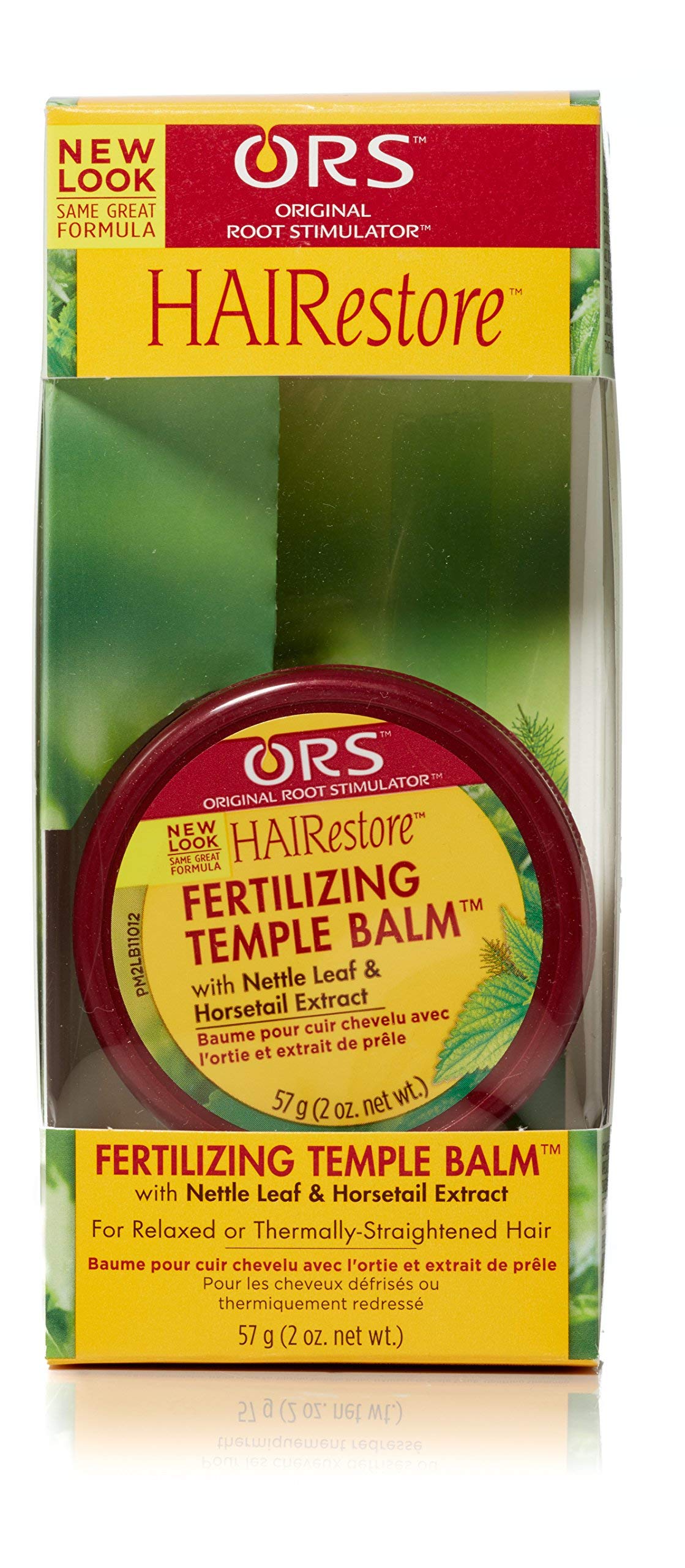 ORS HAIRestore Fertilizing Temple Balm application protects emerging hair shafts.