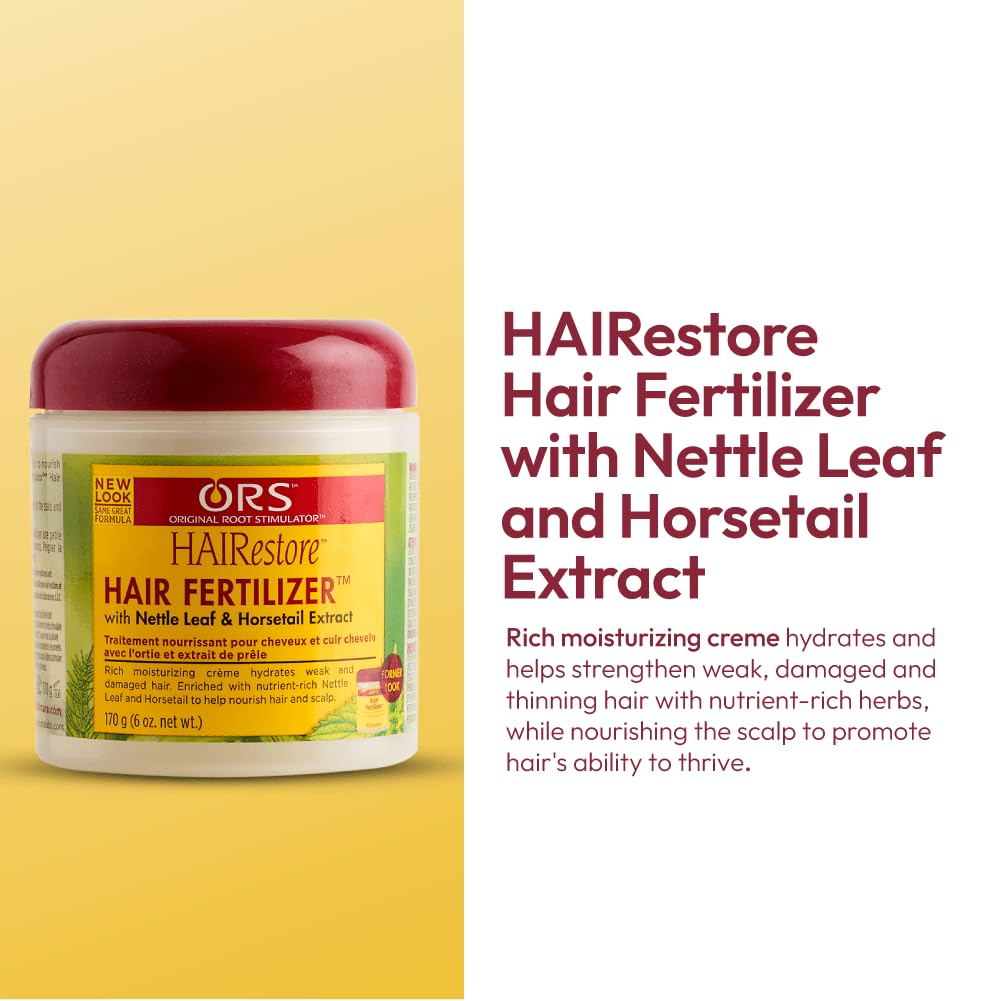 ORS HAIRestore nettle-leaf extract visual highlights nutrient-rich herbs supporting scalp health.
