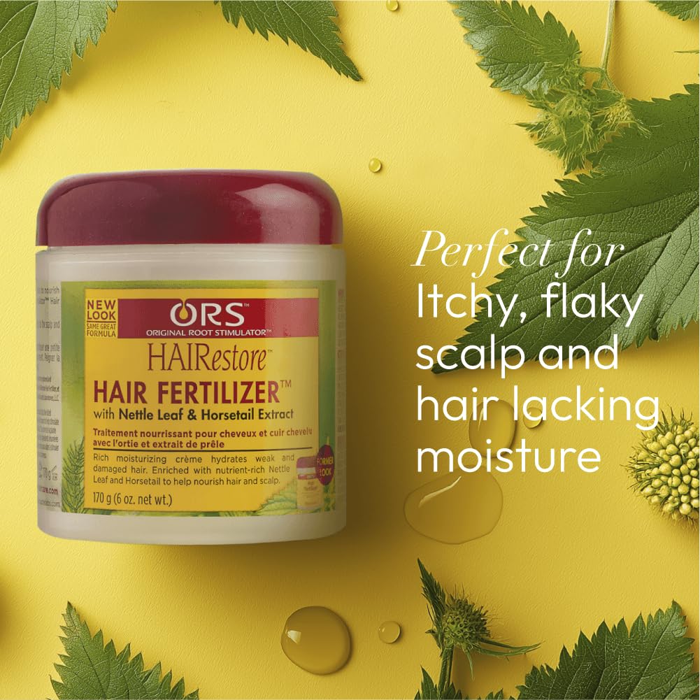 ORS HAIRestore scalp-massage demonstrates soothing daily routine for hydration.