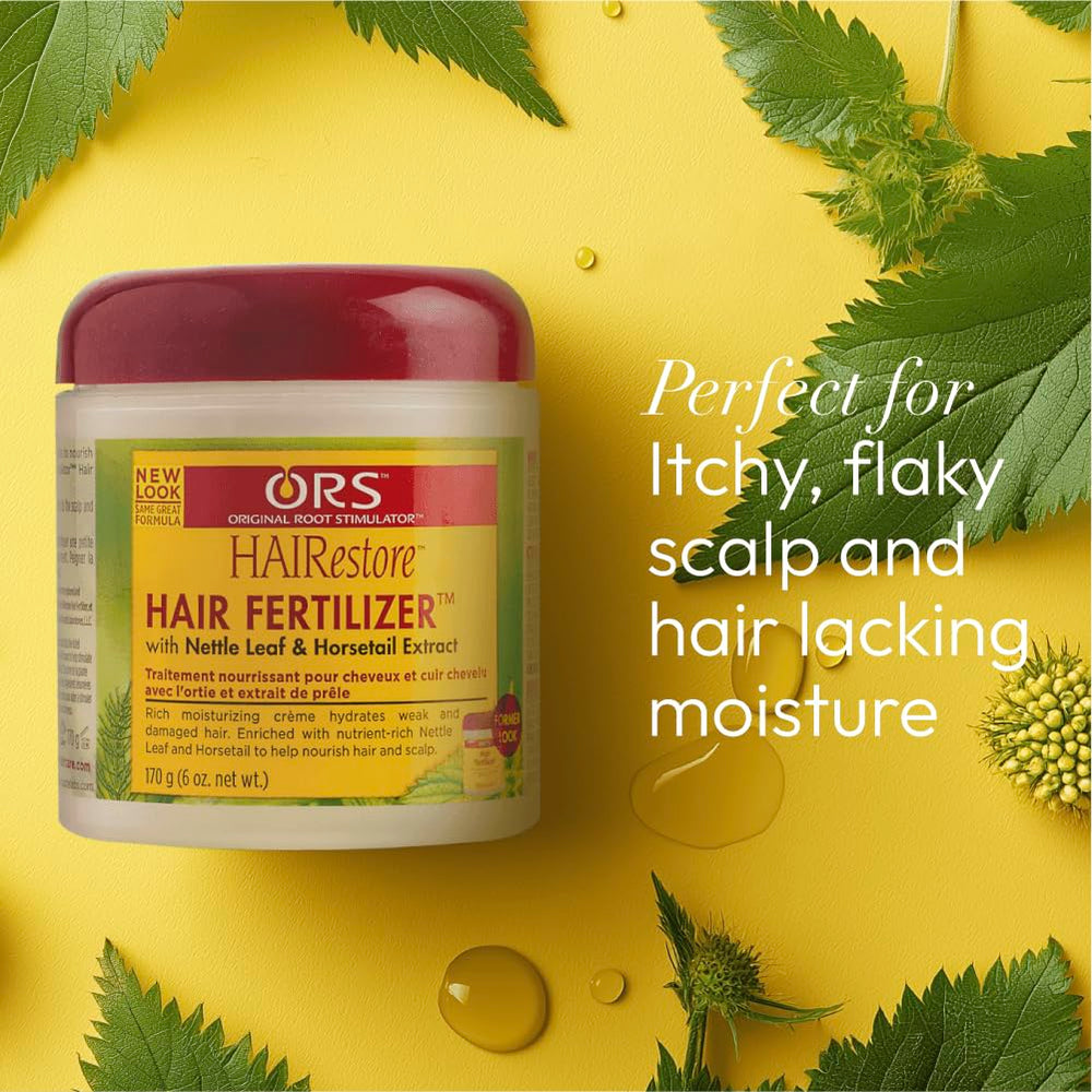 ORS HAIRestore scalp-massage demonstrates soothing daily routine for hydration.