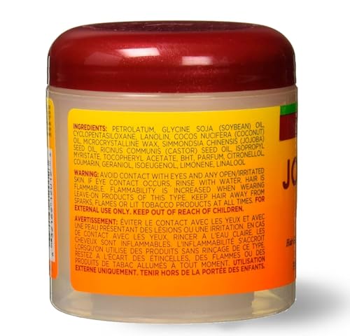 ORS Jojoba Oil Hairdress on hair shaft boosts shine and manageability.