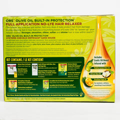 ORS Olive Oil full application kit demonstrates at-home relaxer steps.
