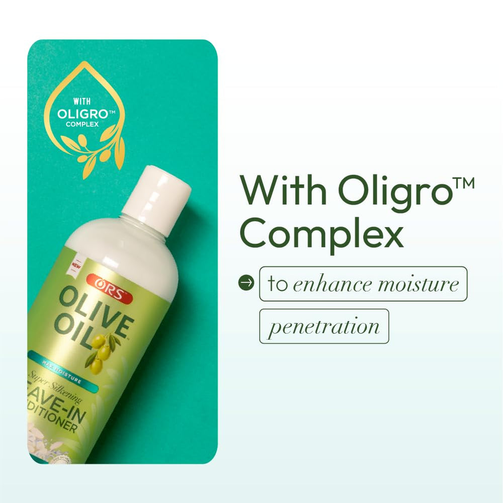 ORS Olive Oil Max Moisture hair close up after use displaying shine and elasticity