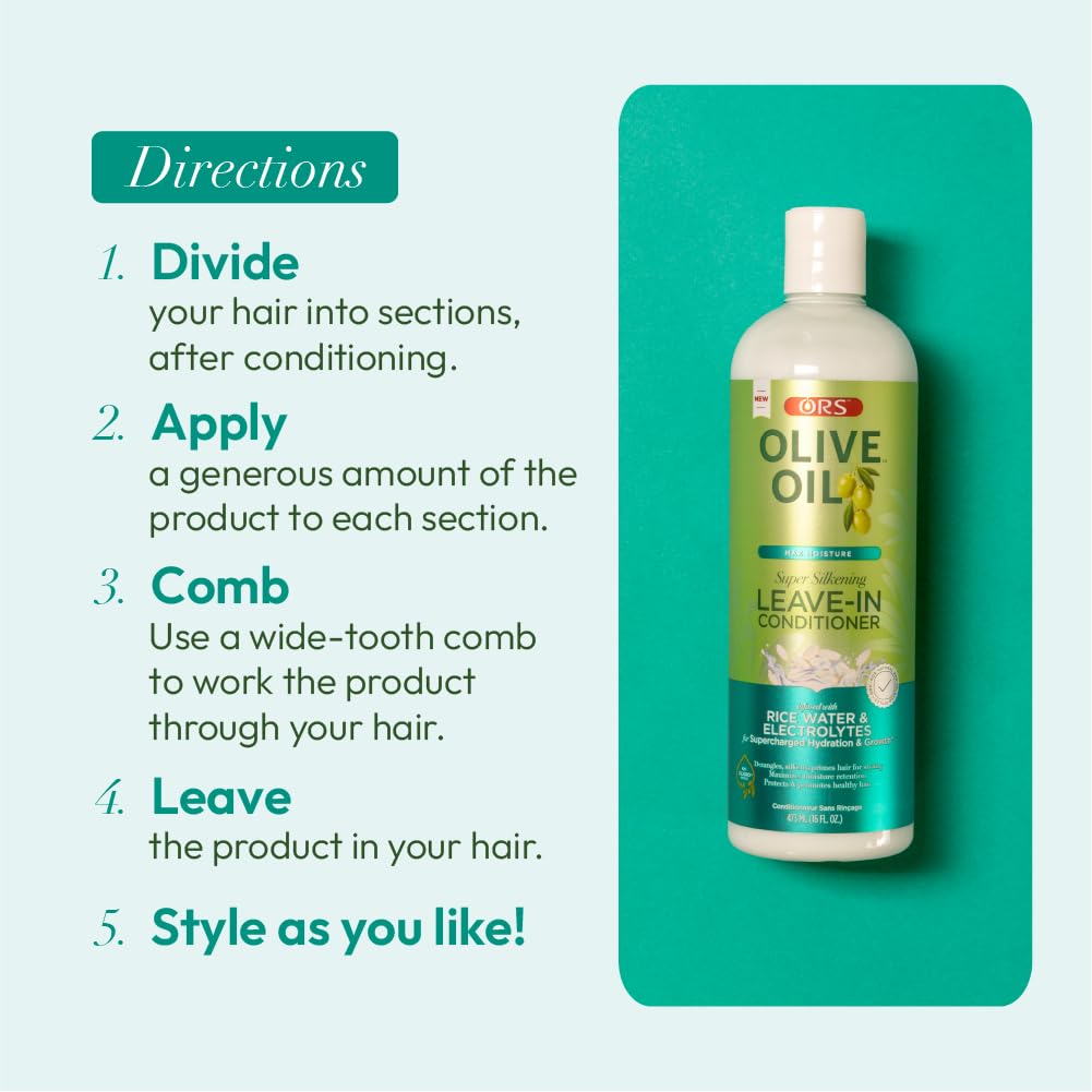 ORS Olive Oil Max Moisture leave in conditioner on bathroom vanity suggesting daily hydration