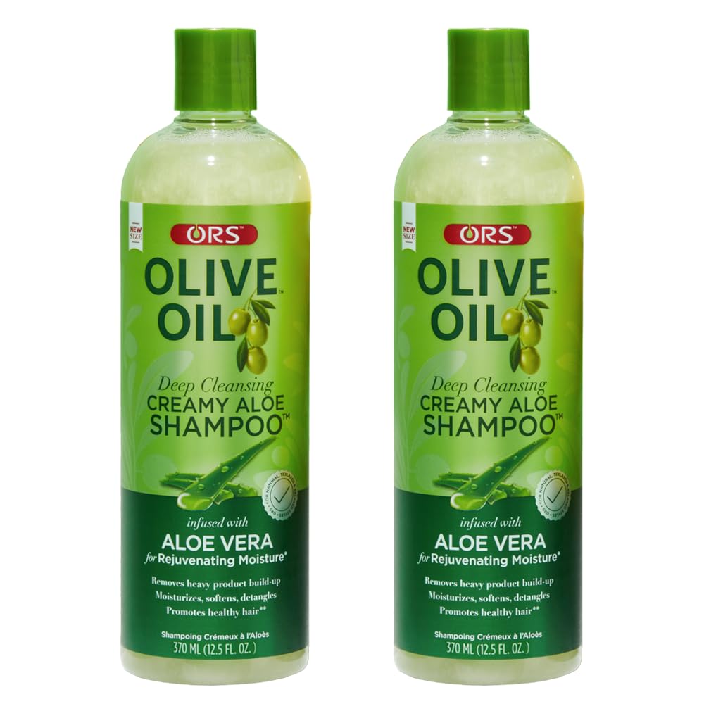 ORS Olive Oil Moisture Restore Creamy Aloe Shampoo bottle showing nourishing formula for dry hair
