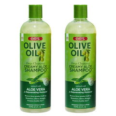 ORS Olive Oil Moisture Restore Creamy Aloe Shampoo bottle showing nourishing formula for dry hair