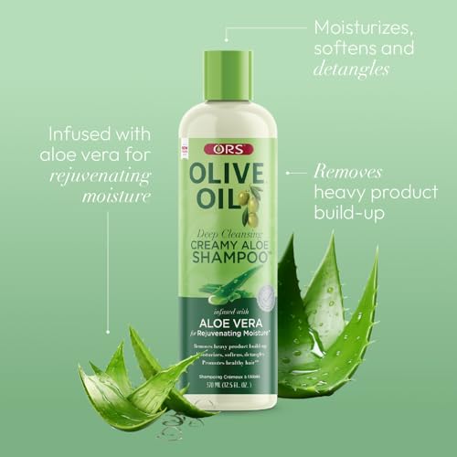 ORS Olive Oil Moisture Restore shampoo lather ready to detangle and soften hair