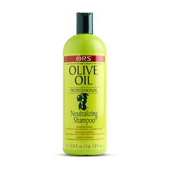ORS Olive Oil Neutralizing Shampoo bottle-pour enhances nourishment after relaxing