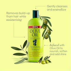 ORS Olive Oil Neutralizing Shampoo foamy-lather demonstrates thorough cleansing and detangling