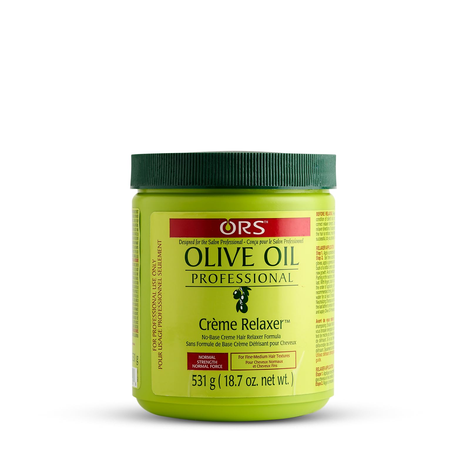ORS Olive Oil Professional Creme Relaxer bottle ready for application and styling
