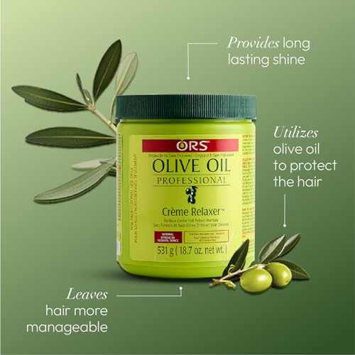 ORS Olive Oil Relaxer cream dispense showing smooth texture for even spreading