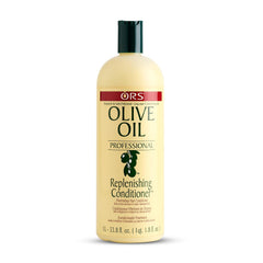 ORS Olive Oil Professional Replenishing Conditioner bottle front shows premium hydration for daily nourishment
