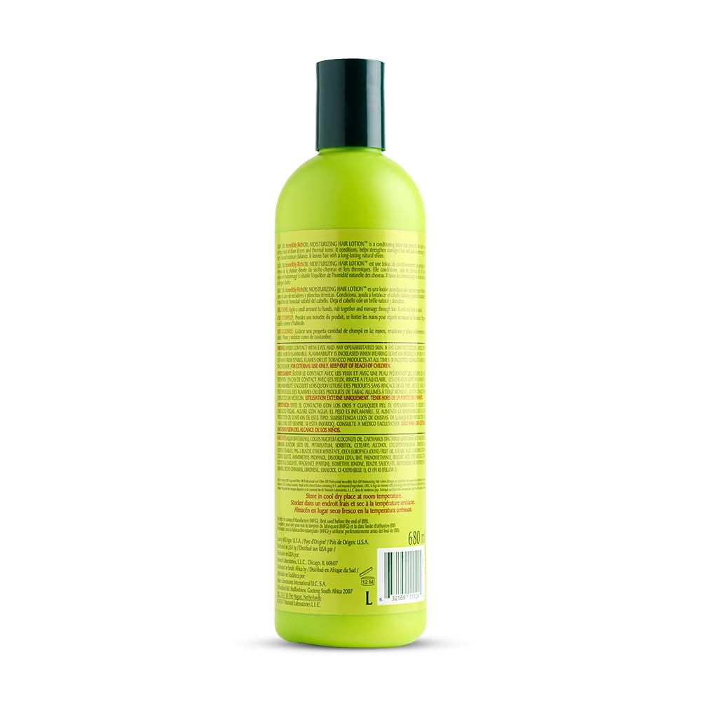 ORS Olive Oil Professional Rich Hair Lotion cream-texture close-up suggests luxe smoothing and hydration