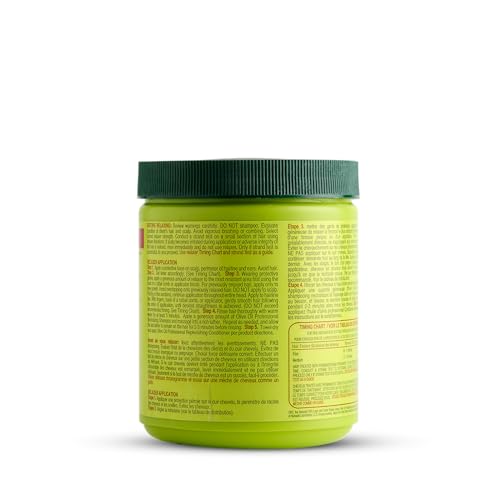 ORS Olive Oil Relaxer packaging box displayed in a salon setting