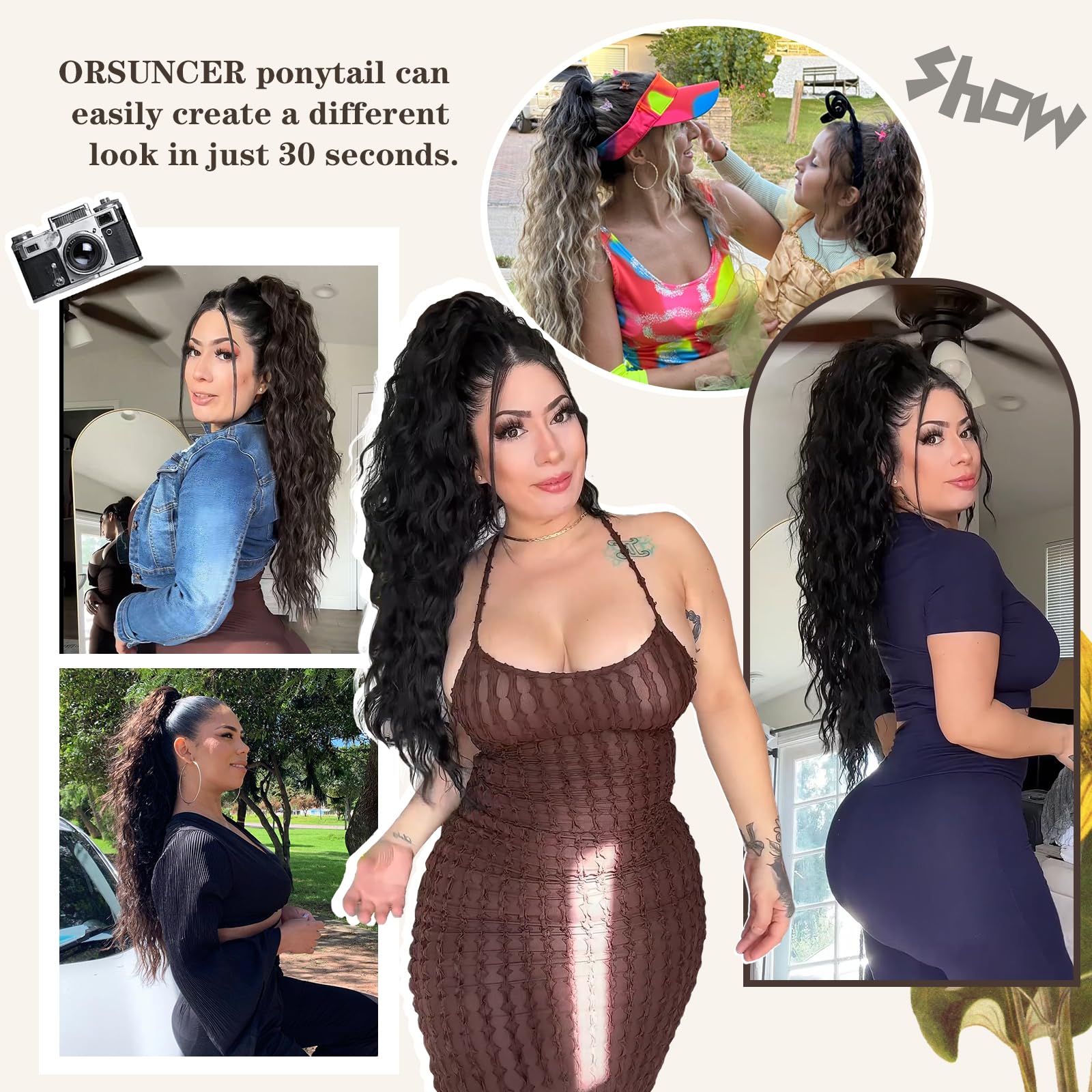 ORSUNCER authentic synthetic fibers feel soft and natural to touch.