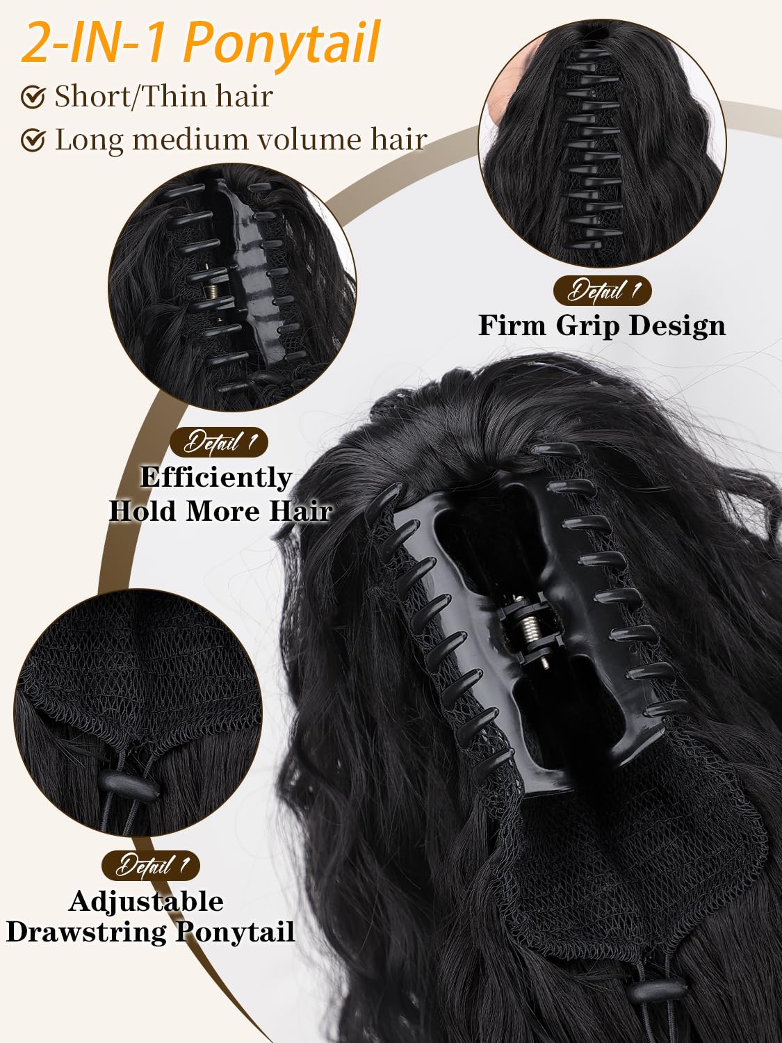 ORSUNCER soft synthetic fiber texture ideal for natural-looking volume.