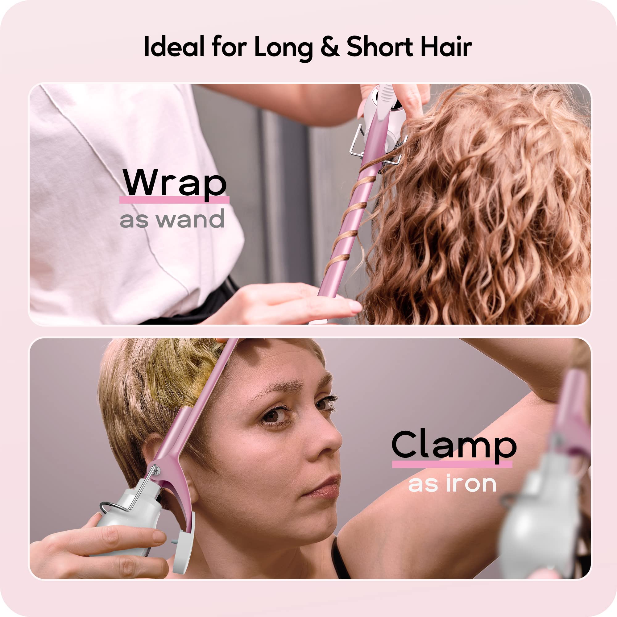 ORYNNE cool-tip design minimizes finger burns while curling.
